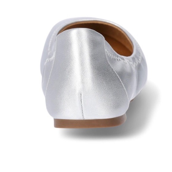 TIME and TRU Womens Scrunch Ballet Flat Shoes Size 9.5 Metallic Memory Foam New - Picture 3 of 7